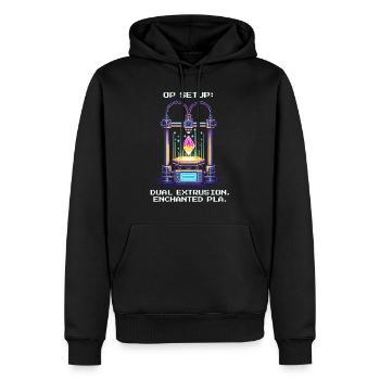 Dual Extrusion Setup | PLA 3D-Druck Kalibrierung - Männer Premium Bio Hoodie - Schwarz - Vorne - Nico (187cm)