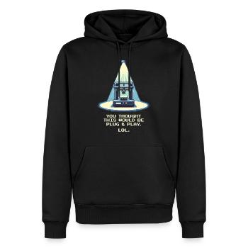 Pas de Plug & Play | Configuration de l’étalonnage de l’impression 3D - Sweat à capuche Premium bio Homme - noir - Devant - Nico (187cm)