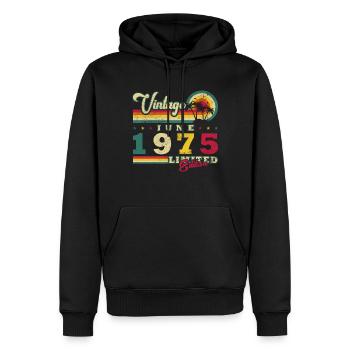 Birthday June 1975 June 1975 June 1975 - Men’s Premium Organic Hoodie - black - Front - Nico (187cm)