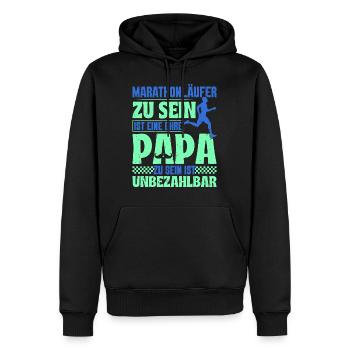 Papa MARATHON LÄUFER ZU SEIN EINE EHRE Lustiges - Männer Premium Bio Hoodie - Schwarz - Vorne - Nico (187cm)