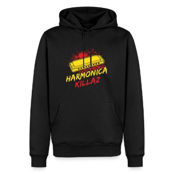 Funny Harmonica Player Killaz Harmonica - Männer Premium Bio Hoodie - Schwarz - Vorne - Nico (187cm)