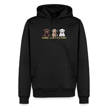 Trois labos sur une chemise – Trio de labradors retrievers - Sweat à capuche Premium bio Homme - noir - Devant - Nico (187cm)