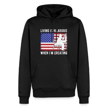Funny Art Painter I`d Living Hilarious Creating - Männer Premium Bio Hoodie - Schwarz - Vorne - Nico (187cm)