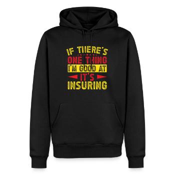 Insurance Agent One Thing I´m Good Funny Insurance - Männer Premium Bio Hoodie - Schwarz - Vorne - Nico (187cm)