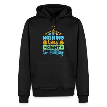 Thrift Shopper Nothing Goes Right Go Thrift Store - Männer Premium Bio Hoodie - Schwarz - Vorne - Nico (187cm)