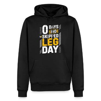 Powerlifting Bodybuilder 0 jours depuis Jambe sautée - Sweat à capuche Premium bio Homme - noir - Devant - Nico (187cm)