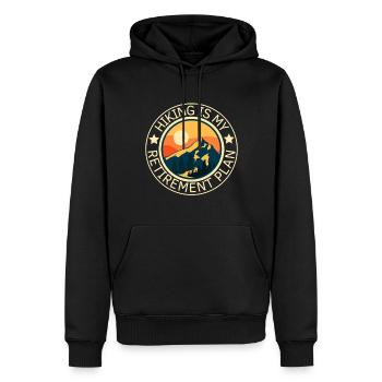 Wandern ist mein Ruhestandsplan - Männer Premium Bio Hoodie - Schwarz - Vorne - Nico (187cm)