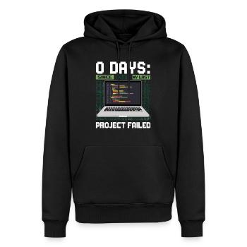 Technical Support 0 Days Since My Last Project - Männer Premium Bio Hoodie - Schwarz - Vorne - Nico (187cm)