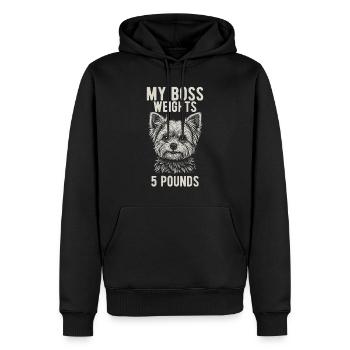 Mein Chef Wiegt Fünf Pfund - Yorkie Besitzer - Männer Premium Bio Hoodie - Schwarz - Vorne - Nico (187cm)
