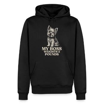 Yorkshire Terrier Besitzer Mein Chef Wiegt 5 Pfund - Männer Premium Bio Hoodie - Schwarz - Vorne - Nico (187cm)