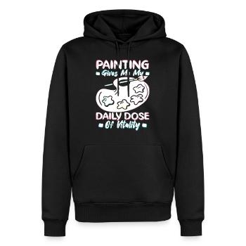 Funny Art Painter Painting My Daily Dose Drawing - Männer Premium Bio Hoodie - Schwarz - Vorne - Nico (187cm)