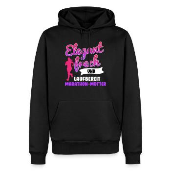 Mama ELEGANT FRECH UND LAUFBEREIT MUTTER Lustig - Männer Premium Bio Hoodie - Schwarz - Vorne - Nico (187cm)
