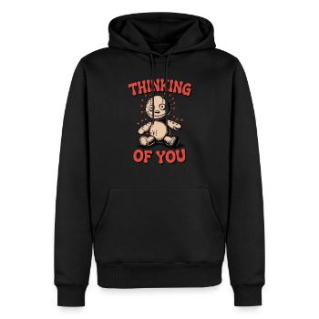 Penser à vous – Édition vaudou - Sweat à capuche Premium bio Homme - noir - Devant - Nico (187cm)