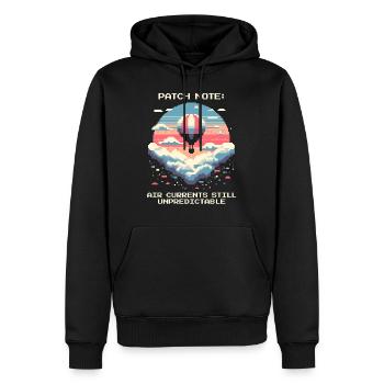 Flux d’air chaotique | Thermiques de vol en montgolfière - Sweat à capuche Premium bio Homme - noir - Devant - Nico (187cm)