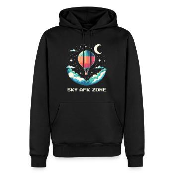AFK im Himmel | Ballonfahrt Ruhe Thermik Luft Höhe - Männer Premium Bio Hoodie - Schwarz - Vorne - Nico (187cm)