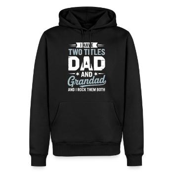 Fier Papa Grand-père Disant Grand-père Humour - Sweat à capuche Premium bio Homme - noir - Devant - Nico (187cm)
