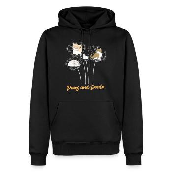 Tierliebhaber PFOTEN UND LÄCHELN Lustiges - Männer Premium Bio Hoodie - Schwarz - Vorne - Nico (187cm)