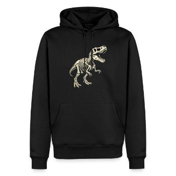 Squelette de T-Rex – Conception de fossiles de dinosaures - Sweat à capuche Premium bio Homme - noir - Devant - Nico (187cm)