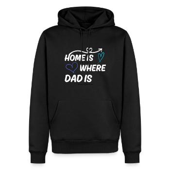 Papa Amour Fête des Pères Motif de la Fête des Pères - Sweat à capuche Premium bio Homme - noir - Devant - Nico (187cm)