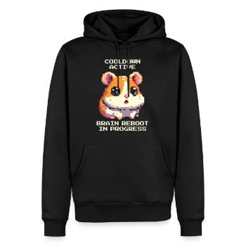 Kopfkino auf Cooldown | ADHS Reizfilter Reset - Männer Premium Bio Hoodie - Schwarz - Vorne - Nico (187cm)