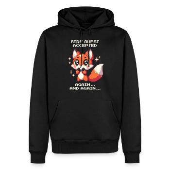 Quêtes secondaires non-stop | Mode de détour TDAH actif - Sweat à capuche Premium bio Homme - noir - Devant - Nico (187cm)