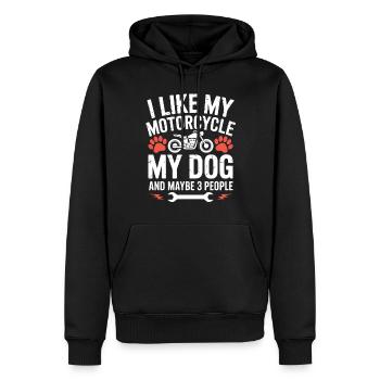 Motorrad Liebe Hund Spruch Hunde Humor - Männer Premium Bio Hoodie - Schwarz - Vorne - Nico (187cm)
