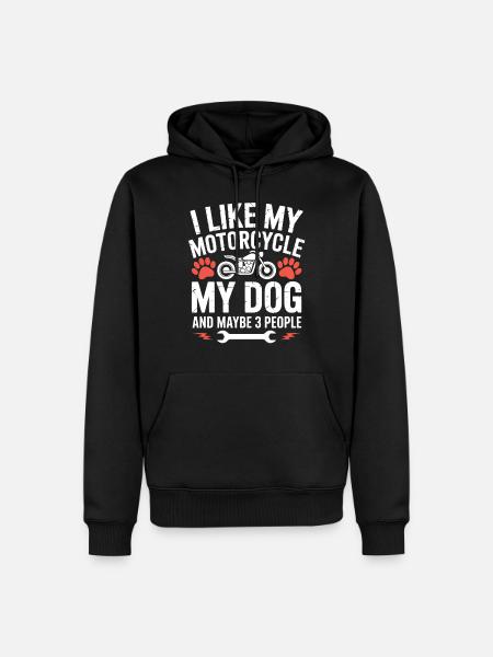 Motorcykel Kærlighed Hund Siger Hund Humor - Herre Premium økologisk hoodie - sort