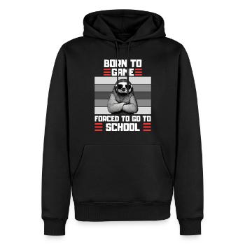 Gaming Sloth School Dire Joueur - Sweat à capuche Premium bio Homme - noir - Devant - Nico (187cm)