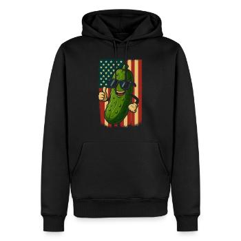 USA Patriotische Gurke Mit Sonnenbrille - Männer Premium Bio Hoodie - Schwarz - Vorne - Nico (187cm)