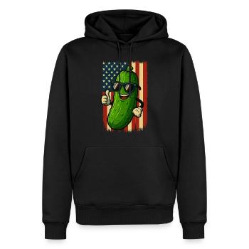 USA Patriotische Gurke Daumen Hoch Spaß - Männer Premium Bio Hoodie - Schwarz - Vorne - Nico (187cm)