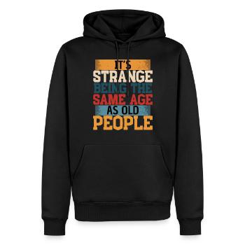 Lustiger Spruch älter werden - Männer Premium Bio Hoodie - Schwarz - Vorne - Nico (187cm)
