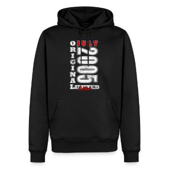 Juli 2005 | Geburtstag 2005 Jahrgang Juli 2005 - Männer Premium Bio Hoodie - Schwarz - Vorne - Nico (187cm)