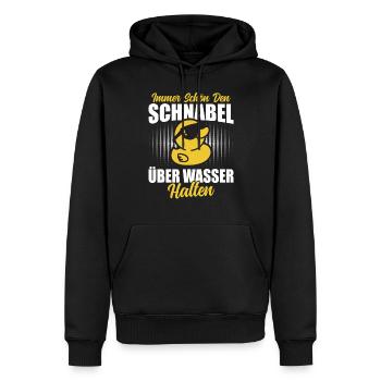 Enten Gelbe Ente Quietscheente Gummiente - Männer Premium Bio Hoodie - Schwarz - Vorne - Nico (187cm)