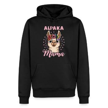 Mütter ALPAKA MAMA Lama Lustiges - Männer Premium Bio Hoodie - Schwarz - Vorne - Nico (187cm)
