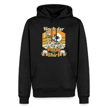 Malle NACH DER PARTY SHIRT Lustiges - Männer Premium Bio Hoodie - Schwarz - Vorne - Nico (187cm)