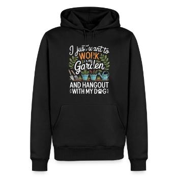 Hobbygärtner mit Hund Garten - Männer Premium Bio Hoodie - Schwarz - Vorne - Nico (187cm)