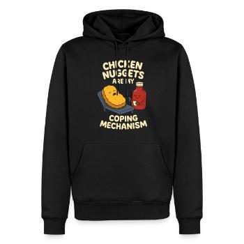 Crispy Nugget Queen Fast Food Obsession Vibes - Männer Premium Bio Hoodie - Schwarz - Vorne - Nico (187cm)