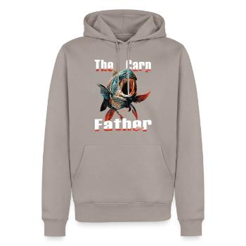 Angling Catch Fish carp fish Karpfen - Men’s Premium Organic Hoodie - taupe - Front - Nico (187cm)