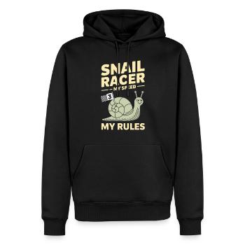 Snail Racing -enthusiast Coureur lent et régulier - Sweat à capuche Premium bio Homme - noir - Devant - Nico (187cm)
