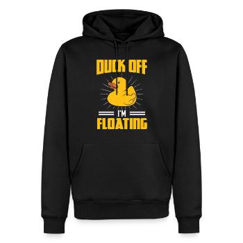 Gelbe Gummiente Duck Off I'm Floating - Männer Premium Bio Hoodie - Schwarz - Vorne - Nico (187cm)