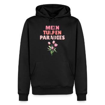Gärtner MEIN TULPEN PARADIES Lustiges - Männer Premium Bio Hoodie - Schwarz - Vorne - Nico (187cm)