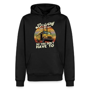 Chaos Transport Schulbusfahrer - Männer Premium Bio Hoodie - Schwarz - Vorne - Nico (187cm)