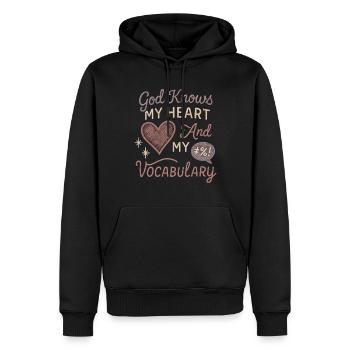 Maman chrétienne Foi Humour Erreurs bénies - Sweat à capuche Premium bio Homme - noir - Devant - Nico (187cm)