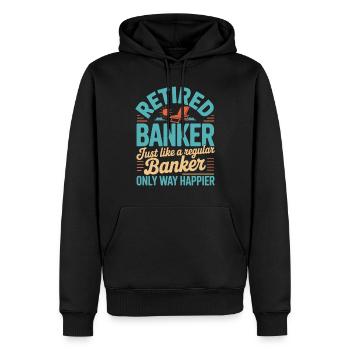 Banquier Retraité Banquier - Sweat à capuche Premium bio Homme - noir - Devant - Nico (187cm)