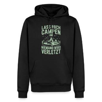 Lass mich campen und niemand wird verletzt - Männer Premium Bio Hoodie - Schwarz - Vorne - Nico (187cm)