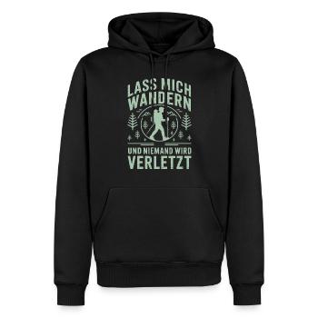 Lass mich wanden und niemand wied verletzt - Männer Premium Bio Hoodie - Schwarz - Vorne - Nico (187cm)