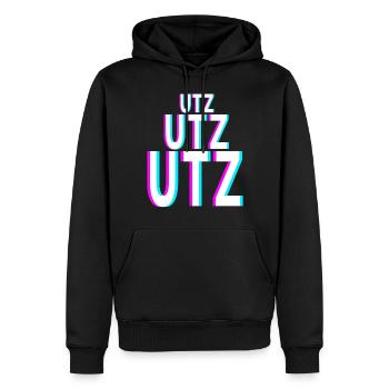 UTZ UTZ UTZ Techno EDM Music Raver Festival - Sweat à capuche Premium bio Homme - noir - Devant - Nico (187cm)