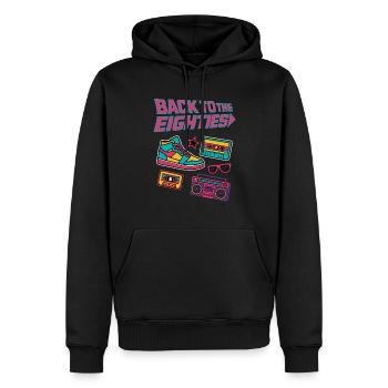 Back to the Eighties – Retro 80s Design - Men’s Premium Organic Hoodie - black - Front - Nico (187cm)