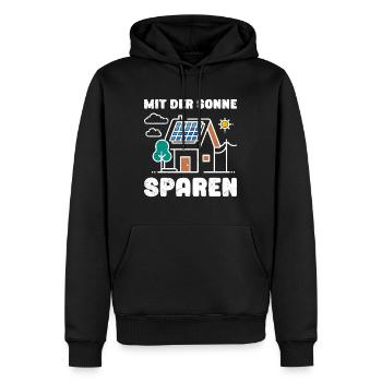 Solar Energie MIT DER SONNE SPAREN Lustiges - Männer Premium Bio Hoodie - Schwarz - Vorne - Nico (187cm)