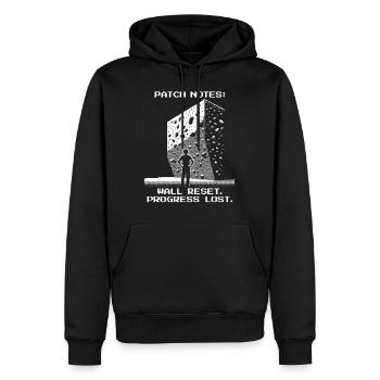 Wand Reset | Bouldern Pixel Art Setzen - Männer Premium Bio Hoodie - Schwarz - Vorne - Nico (187cm)